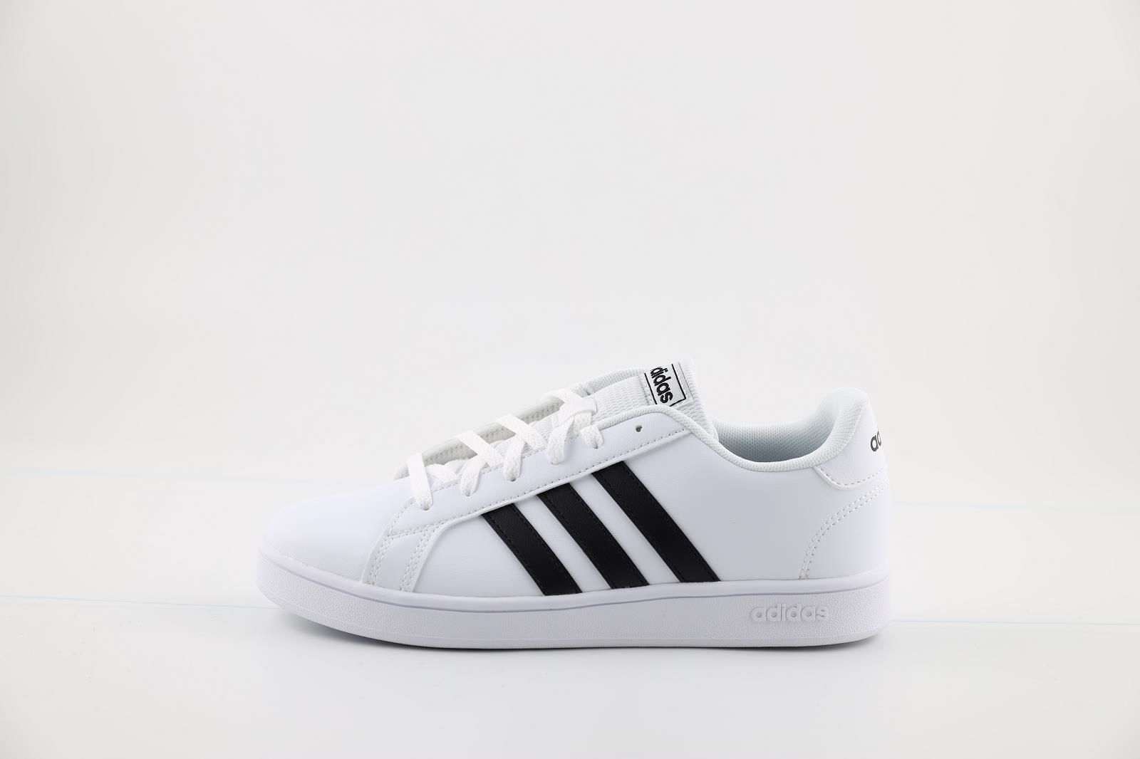 Adidas Sneackers Blanc/Noir enfants (Grand Court K - EF0103) - Marques à Suivre