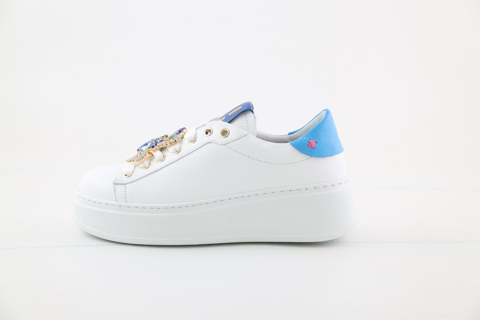 GIO+ Sneackers Blanc/Bleu dames (Proncho - PIA38) - Marques à Suivre