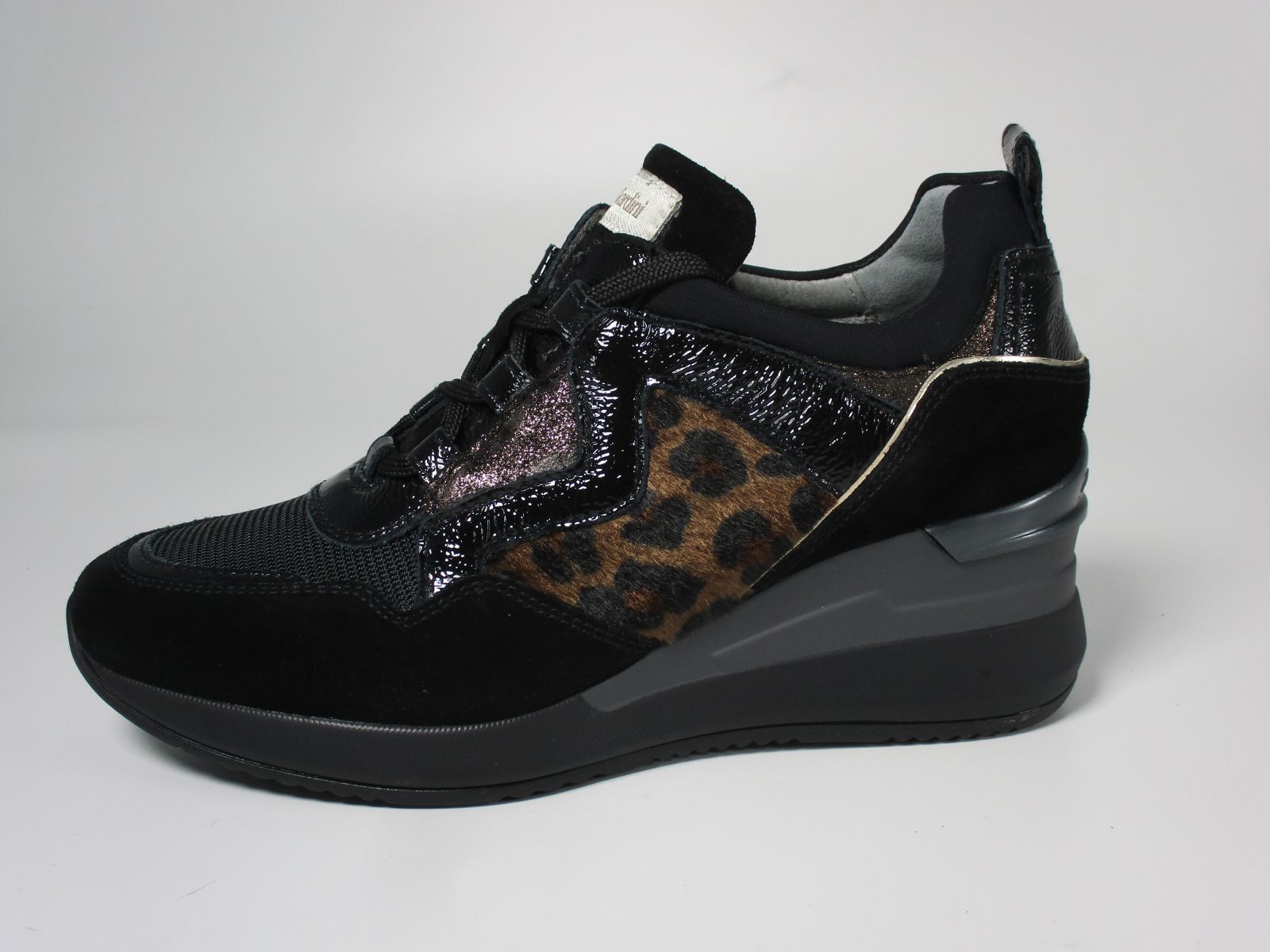 Nero Giardini Sneackers Noir/leopard dames (Fighters - 013173D100) - Marques à Suivre